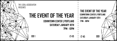 All Purpose Geometric Black and White Event Ticket with cool, creative background design.
