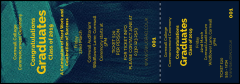 Graduation - Blue and Yellow Event Ticket with secure numbering + detachable stubs.