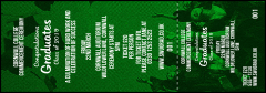 Graduation - Green General Admission Event Ticket with detachable stubs and unique numbering.