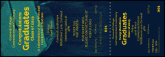 Graduation - Blue and Yellow Reserved Event Ticket has clean-tearing stubs.