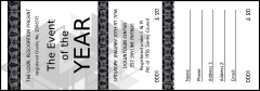 All Purpose Triangles 2 Black and White Raffle Ticket with secure numbering and perforated stubs.
