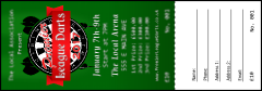 Premier League Darts 2017 Raffle Ticket
