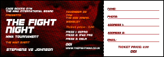 MMA The Fight Night Raffle Ticket with secure numbering and detachable stubs.