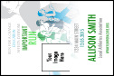 Run for a Cause (Blue-Green) Economy Event Badge with 10 text lines for event particulars.