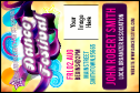 Funky, retro Disco Dance Festival Economy Event Badge. Customizable template with editable text fields and image upload. Saturday Fever Vibe!