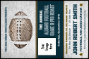 Order custom printed event badges for your school's football games. Football Blue Economy Event Badge template with space for your team's logo. Fast printing.