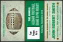 Football Green Economy Event Badge with image upload and letterman fonts.