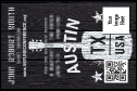Austin Music Economy Event Badge prints in black and white
