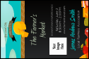 A farmer's market event badge template. Retro chalkboard graphic with hand-lettered fonts. Customize to your healthy community event. Speedy printing.