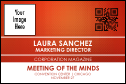 Conference Series: Abstract Red Economy Event Badge with QR code and image upload