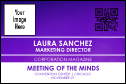 Conference Series: Abstract Purple Economy Event Badge with QR code and image upload