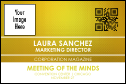 Conference Series: Abstract Yellow Economy Event Badge with QR code and image upload