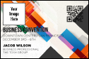 A Conference Series: Angle Economy Event Badge in blue, orange and red