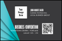 A Conference Series: All Purpose Blue Geometric Triangles Economy Event Badge with image upload and QR code