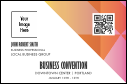 A pink and orange Conference Series: All Purpose Colorful Abstract Economy Event Badge