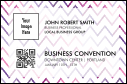 A Conference Series: All Purpose Geometric Gradient Waves Economy Event Badge with photo ID and QR code
