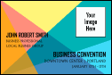 Conference Series: All Purpose Colorful Triangles Economy Event Badge with image upload