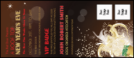 Organize attendees at your NYE gala and stay on brand with the Champagne Bistro VIP Event Badge Large. Tailor to your event via editable text fields.