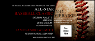 Baseball Stitches VIP Event Badge Large