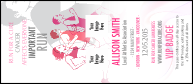 Run for a Cause VIP Event Badge Large with customizable text lines and 2 image uploads.