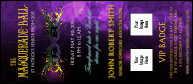 Masquerade VIP Event Badge Large with 2 image uploads.
