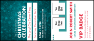 Holiday Snowflake VIP Event Badge Large with 2 logo uploads and snowy, festive design.