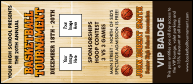 Basketball Court VIP Event Badge Large with room for 2 custom images.