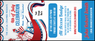 Fourth of July Freedom VIP Event Badge Large with bunting and logo upload.