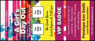 Women's Expo Abstract VIP Event Badge Large with customizable text and two image uploads