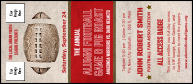Football Red VIP Event Badge Large with 2 image upload spots and retro look.