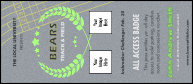 Track and Field VIP Event Badge Large with 2 image uploads.