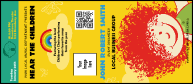 Children's Music VIP Event Badge Large with image upload and unique ticket barcoding.