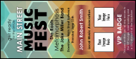 Music Festival VIP Event Badge Large with space to upload 2 custom images.