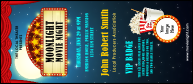 Movie Night VIP Event Badge Large with bold, retro design.