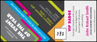 Retro Colors VIP Event Badge Large with unique barcoding and numbering.