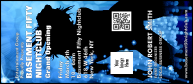 Nightclub Blue VIP Event Badge Large with striking background image.