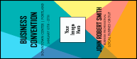 Conference Series: All Purpose Colorful Abstract VIP Event Badge Large with bright colors and logo upload.