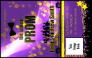 Prom Limo 2 VIP Event Badge Medium with snazzy purple background and image upload.