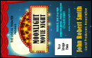 Movie Night VIP Event Badge Medium with retro movie marquee and customizable text.
