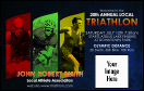 Triathlon VIP Event Badge Medium with 11 lines for competition details.