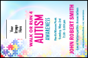 Autism Awareness VIP Event Badge Small with cheerful colors and graphics.
