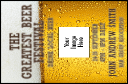 Beer Festival VIP Event Badge Small with pale ale background.