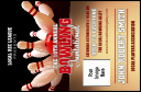 Bowling League VIP Event Badge Small with 11 simple to edit text fields.