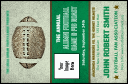 Football Green VIP Event Badge Small with textured green background and bronze football.