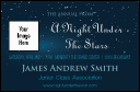 Star Theme VIP Event Badge Small with script fonts and stunning night sky background.