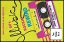80s Music Club VIP Event Badge Small with vibrant color scheme and customizable text.