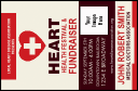Heart Health VIP Event Badge Small with bold graphics and image upload.