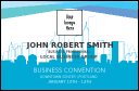 Conference Series: All Purpose Blue Skyline VIP Event Badge Small with 6 lines of text.