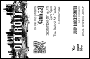 Detroit BW VIP Event Badge Small with edgy illustration.