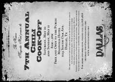 Black and white club flyer for Dallas event.
